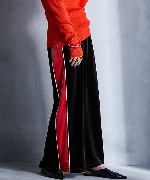 GEVS.（ジェイヴィス）の「配色ラインベロアマキシスカート ＜大きいサイズ有＞GEVS.（スカート・レディース・カーキ/ブラウン・3L/LL/5L/4L/L/M）」の19枚目の写真