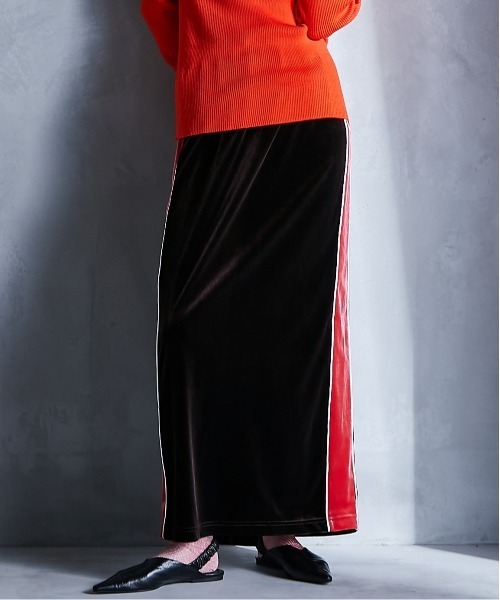 GEVS.（ジェイヴィス）の「配色ラインベロアマキシスカート ＜大きいサイズ有＞GEVS.（スカート・レディース・カーキ/ブラウン・3L/LL/5L/4L/L/M）」の20枚目の写真