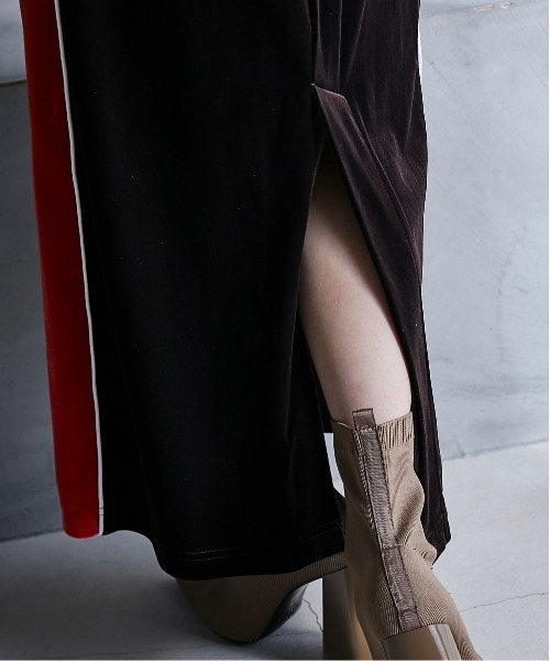 GEVS.（ジェイヴィス）の「配色ラインベロアマキシスカート ＜大きいサイズ有＞GEVS.（スカート・レディース・カーキ/ブラウン・3L/LL/5L/4L/L/M）」の17枚目の写真