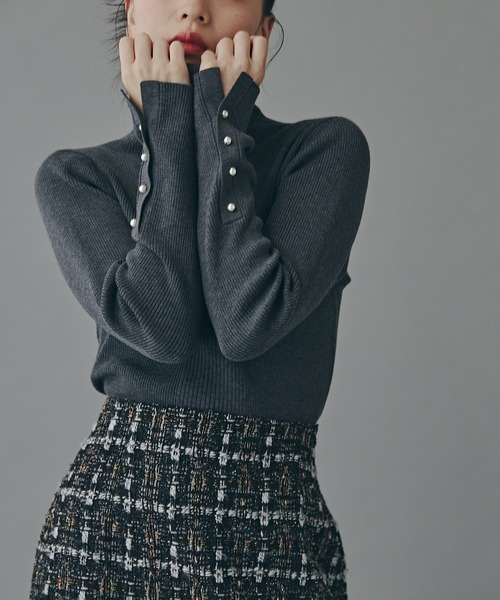 【セール】◆パールボタンタートルネックニット《WEB限定》（ニット/セーター）｜N.（N. Natural Beauty Basic）（エヌエヌナチュラルビューティーベーシック）