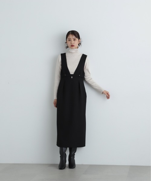 N.（N. Natural Beauty Basic）（エヌエヌナチュラルビューティーベーシック）の「パールボタンタートルネックニット《WEB限定》（ニット/セーター・レディース・ベージュ/ライトグリーン/オフホワイト/グレー・MEDIUM）」の8枚目の写真