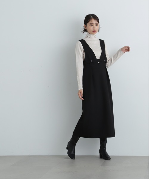 N.（N. Natural Beauty Basic）（エヌエヌナチュラルビューティーベーシック）の「パールボタンタートルネックニット《WEB限定》（ニット/セーター・レディース・ベージュ/ライトグリーン/オフホワイト/グレー・MEDIUM）」の9枚目の写真