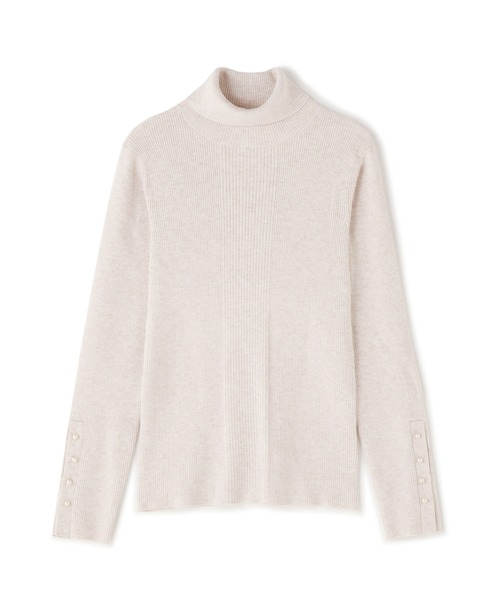 N.（N. Natural Beauty Basic）（エヌエヌナチュラルビューティーベーシック）の「パールボタンタートルネックニット《WEB限定》（ニット/セーター・レディース・ベージュ/ライトグリーン/オフホワイト/グレー・MEDIUM）」の17枚目の写真