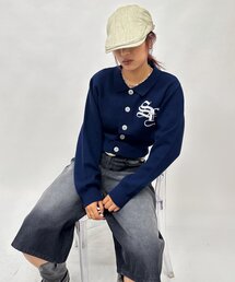 フーズフーギャラリー ニットカーディガン 青 ブルー WHO'S WHO gallery - WHO'S WHO gallery ニット カーディガン