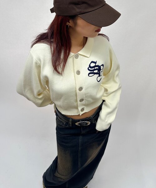 WHO'S WHO gallery(フーズフーギャラリー)の「【SLOPPY/スロッピー】SLOPPY 刺繍カーデ(カーディガン/ボレロ・レディース・ネイビー/ブラウン/オフホワイト/グレー・FREE)」の8枚目の写真