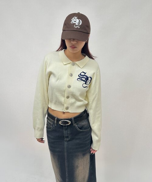 WHO'S WHO gallery(フーズフーギャラリー)の「【SLOPPY/スロッピー】SLOPPY 刺繍カーデ(カーディガン/ボレロ・レディース・ネイビー/ブラウン/オフホワイト/グレー・FREE)」の9枚目の写真