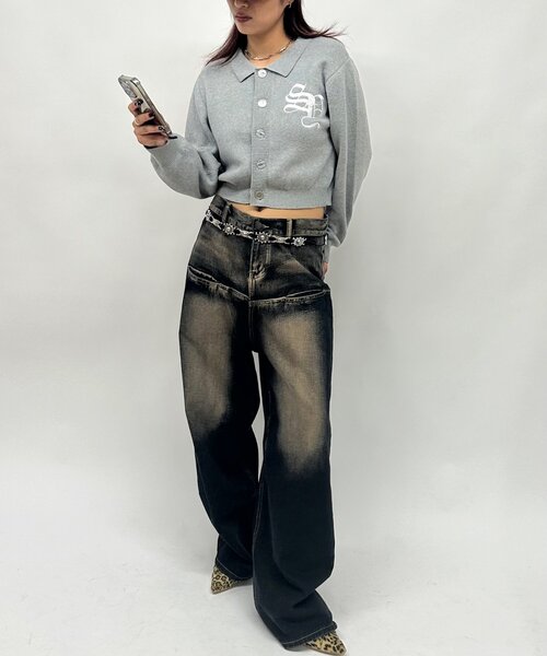 WHO'S WHO gallery(フーズフーギャラリー)の「【SLOPPY/スロッピー】SLOPPY 刺繍カーデ(カーディガン/ボレロ・レディース・ネイビー/ブラウン/オフホワイト/グレー・FREE)」の17枚目の写真