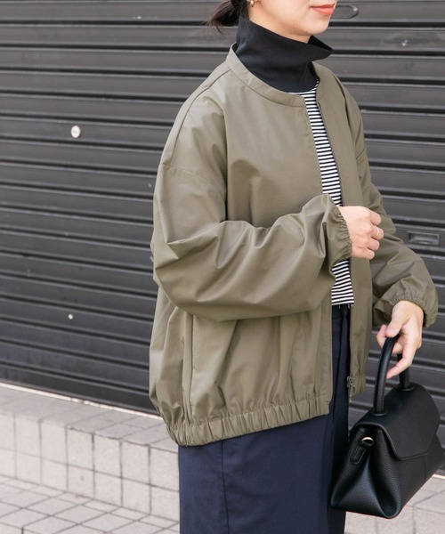 FORK&SPOON（フォークアンドスプーン）の「『WEB/一部店舗限定』FORK&SPOON　レザーライクブルゾン（ブルゾン・レディース・ブラック/ブラウン・1）」の10枚目の写真