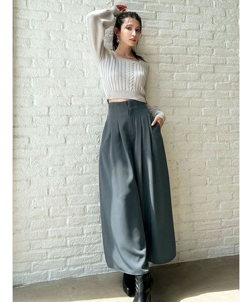 RESEXXY(リゼクシー)の「タックデザインフレアパンツ(その他パンツ・レディース・アイボリー/チャコールグレー/オレンジ・FREE)」の19枚目の写真