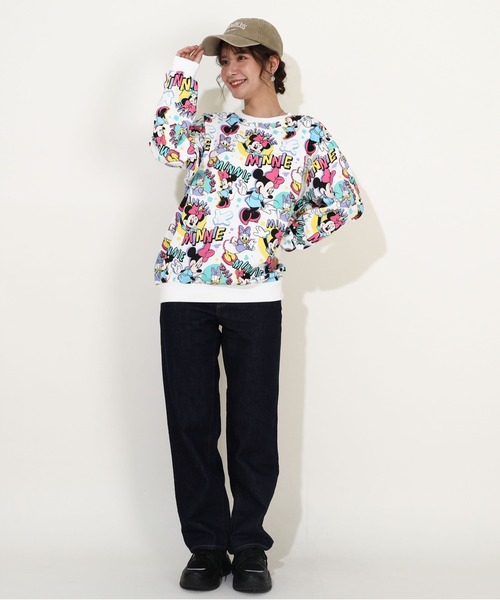 Disney(ディズニー)の「親子お揃い ディズニー 総柄 トレーナー 9845A(スウェット・レディース・ホワイト系2/ホワイト系1・XL/L/M/S)」の5枚目の写真