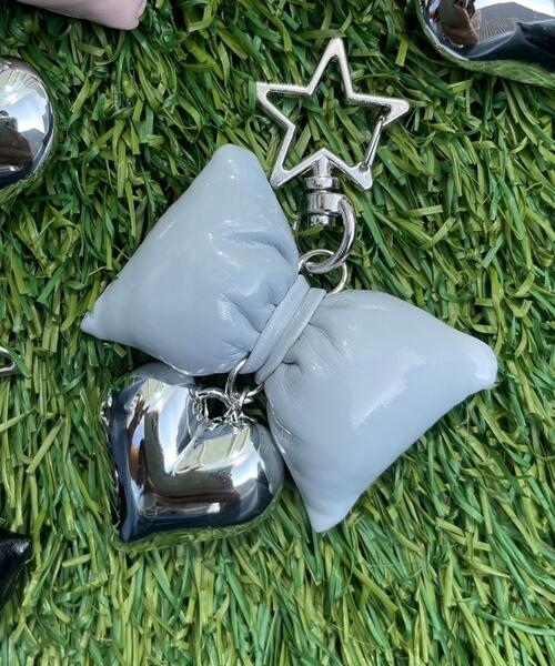 WEGO（ウィゴー）の「WEGO/クッションリボンハートキーホルダー（キーホルダー・レディース・ピンク/ブルー/シルバー/ブラック・FREE）」の2枚目の写真