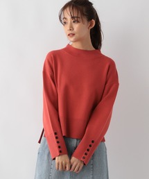 GLOBAL WORK | メルティ袖ボタンスタンド/139318(ニット/セーター)