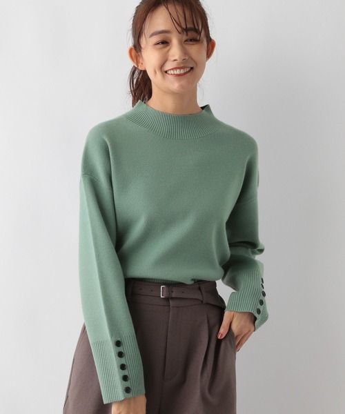 セール】メルティ袖ボタンスタンドプルオーバー/139318（ニット