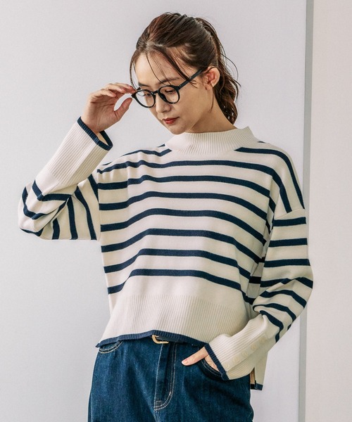 セール】メルティ袖ボタンスタンドプルオーバー/139318（ニット