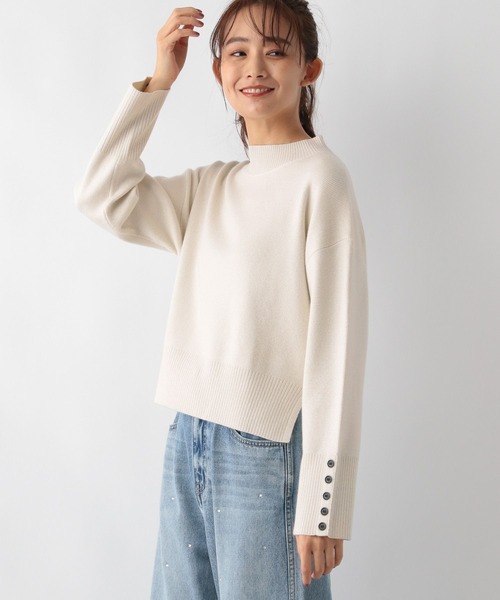 なつです！ セール】メルティ袖ボタンスタンドプルオーバー/139318（ニット
