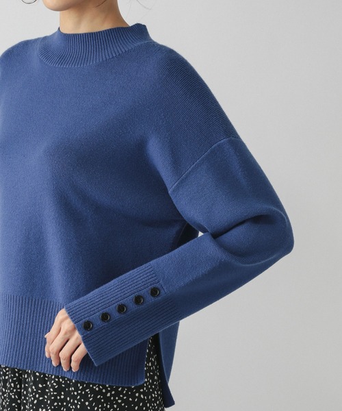 セール】メルティ袖ボタンスタンドプルオーバー/139318（ニット