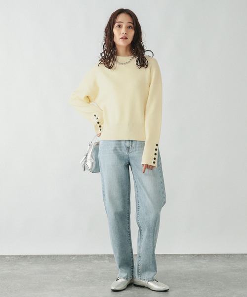 セール】メルティ袖ボタンスタンドプルオーバー/139318（ニット