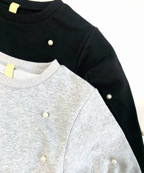 Q（キュー）の「ドットパール スウェット（スウェット・レディース・ブラック/ライトグレー・MEDIUM）」の15枚目の写真