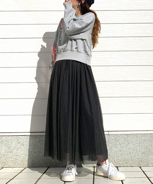 Q（キュー）の「ドットパール スウェット（スウェット・レディース・ブラック/ライトグレー・MEDIUM）」の22枚目の写真