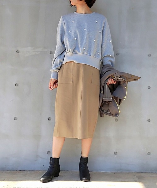 Q（キュー）の「ドットパール スウェット（スウェット・レディース・ブラック/ライトグレー・MEDIUM）」の5枚目の写真