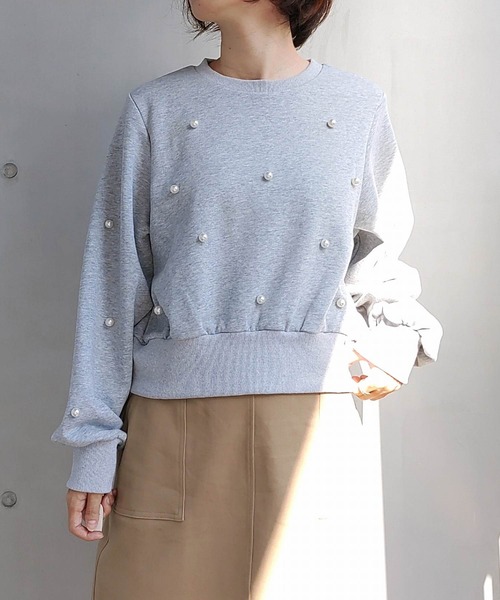 Q（キュー）の「ドットパール スウェット（スウェット・レディース・ブラック/ライトグレー・MEDIUM）」の7枚目の写真