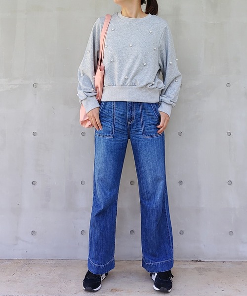 Q（キュー）の「ドットパール スウェット（スウェット・レディース・ブラック/ライトグレー・MEDIUM）」の8枚目の写真