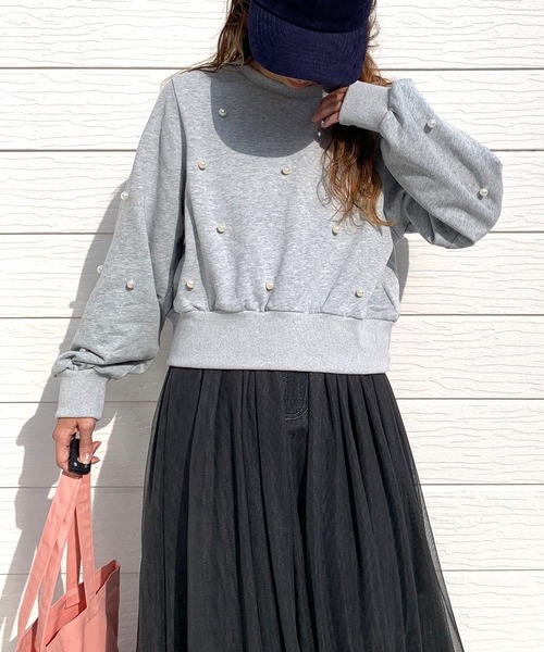 Q（キュー）の「ドットパール スウェット（スウェット・レディース・ブラック/ライトグレー・MEDIUM）」の10枚目の写真