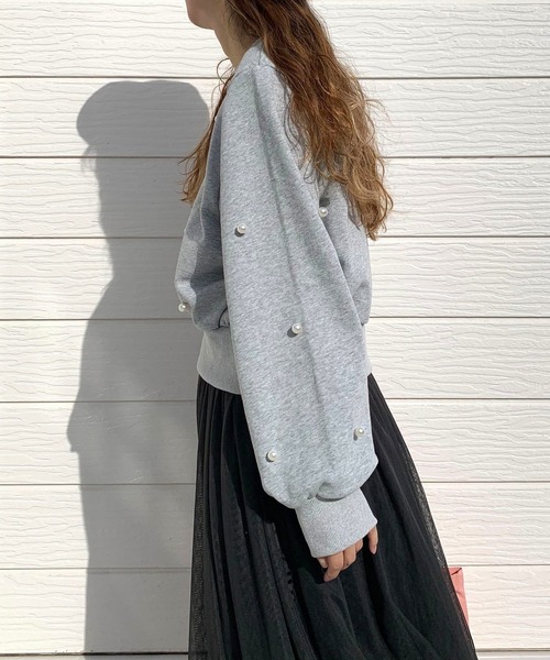 Q（キュー）の「ドットパール スウェット（スウェット・レディース・ブラック/ライトグレー・MEDIUM）」の11枚目の写真