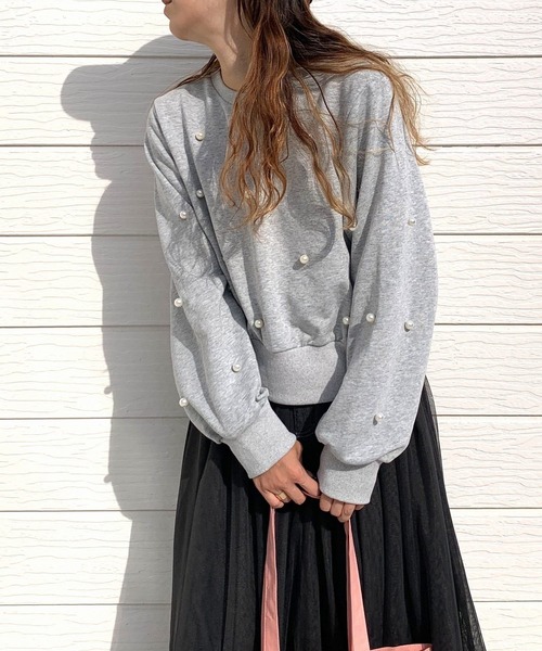 Q（キュー）の「ドットパール スウェット（スウェット・レディース・ブラック/ライトグレー・MEDIUM）」の14枚目の写真