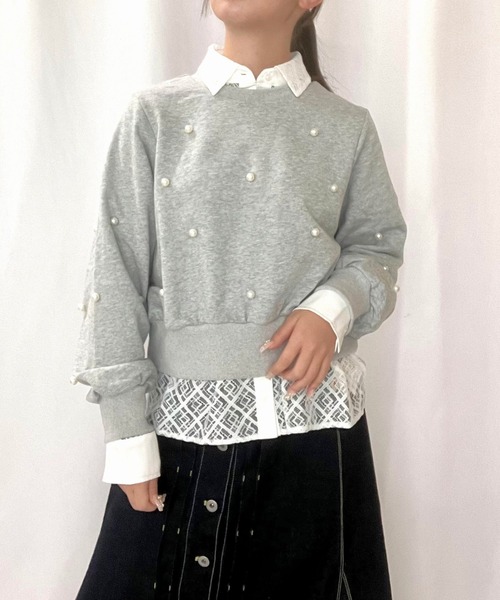 Q（キュー）の「ドットパール スウェット（スウェット・レディース・ブラック/ライトグレー・MEDIUM）」の15枚目の写真