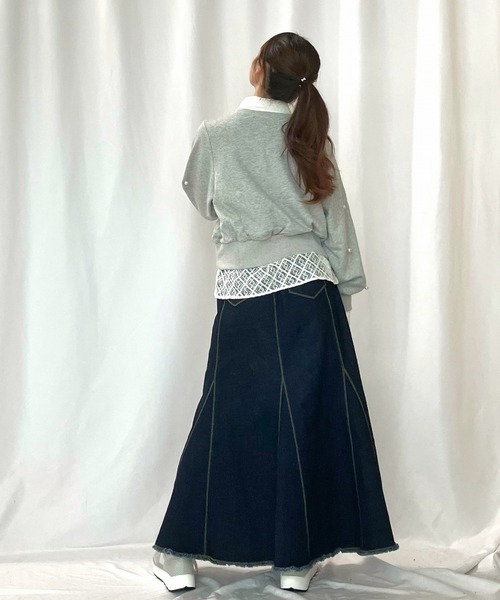 Q（キュー）の「ドットパール スウェット（スウェット・レディース・ブラック/ライトグレー・MEDIUM）」の12枚目の写真