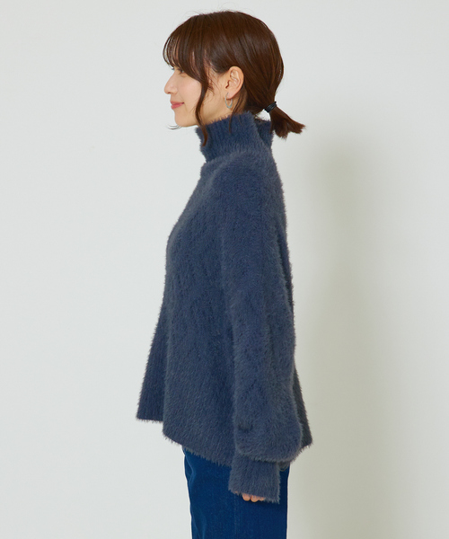 abahouse mavie(アバハウスマヴィ)の「シャギーミックスダイヤ柄タートル/冬服(ニット/セーター・レディース・アイボリー/スモークピンク/チャコールグレー・フリー)」の20枚目の写真