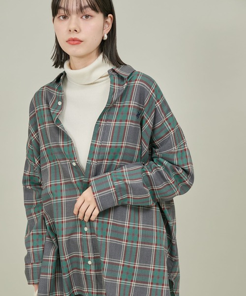 BEVERLY HILLS POLO CLUB（ビバリーヒルズポロクラブ）の「【BEVERLY HILLS POLO CLUB/ビバリーヒルズポロクラブ】チェックルーズシャツ（シャツ/ブラウス・レディース・イエロー系その他/グリーン系その他/ブルー系その他・38）」の2枚目の写真