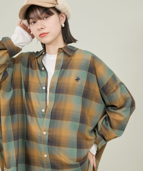 BEVERLY HILLS POLO CLUB（ビバリーヒルズポロクラブ）の「【BEVERLY HILLS POLO CLUB/ビバリーヒルズポロクラブ】チェックルーズシャツ（シャツ/ブラウス・レディース・イエロー系その他/グリーン系その他/ブルー系その他・38）」の3枚目の写真