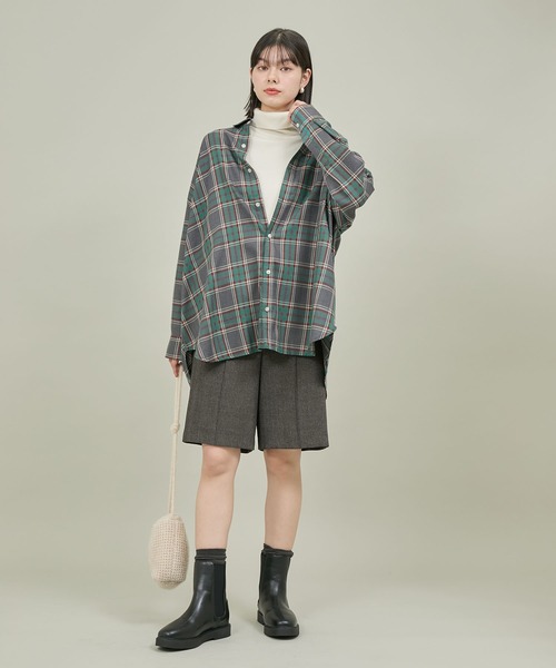 BEVERLY HILLS POLO CLUB（ビバリーヒルズポロクラブ）の「【BEVERLY HILLS POLO CLUB/ビバリーヒルズポロクラブ】チェックルーズシャツ（シャツ/ブラウス・レディース・イエロー系その他/グリーン系その他/ブルー系その他・38）」の5枚目の写真