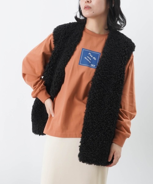 LUCA/LADY LUCK LUCA(ルカ/レディラックルカ)の「LC/LLL ボックスプリントロンT(Tシャツ/カットソー・レディース・グレー/オフホワイト/オレンジ/チャコールグレー・FREE)」の4枚目の写真