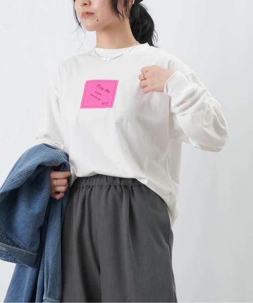 LUCA/LADY LUCK LUCA(ルカ/レディラックルカ)の「LC/LLL ボックスプリントロンT(Tシャツ/カットソー・レディース・グレー/オフホワイト/オレンジ/チャコールグレー・FREE)」の8枚目の写真