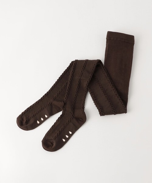 green label relaxing（グリーンレーベルリラクシング）の「GLR フロート アミタイツ / キッズ  100cm-140cm（タイツ/ストッキング・キッズ・グレー/ナチュラル/ダークブラウン/ブラウン・M(110-130cm)/L(120-140cm)/S(100-110cm)）」の3枚目の写真