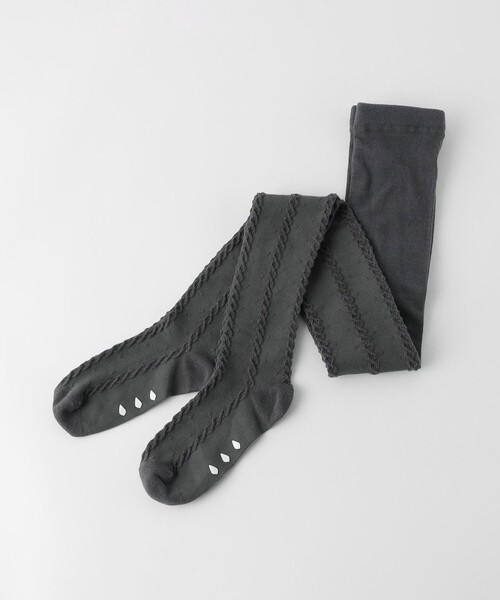 green label relaxing（グリーンレーベルリラクシング）の「GLR フロート アミタイツ / キッズ  100cm-140cm（タイツ/ストッキング・キッズ・グレー/ナチュラル/ダークブラウン/ブラウン・M(110-130cm)/L(120-140cm)/S(100-110cm)）」の2枚目の写真