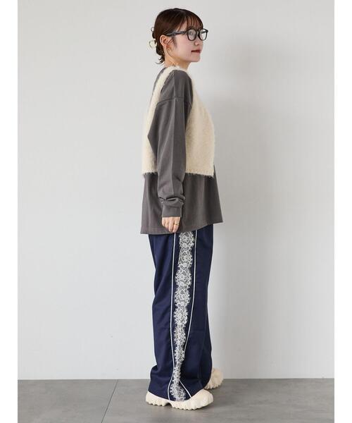 ehka sopo（エヘカソポ）の「ヴィンテージ風プリントロンT（Tシャツ/カットソー・レディース・チャコールグレー/ブルー/オフホワイト・F）」の10枚目の写真