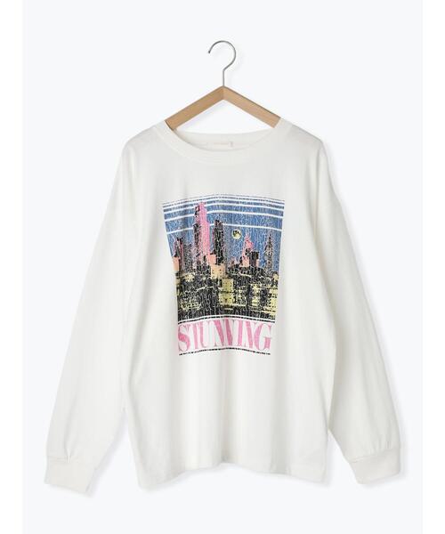 ehka sopo（エヘカソポ）の「ヴィンテージ風プリントロンT（Tシャツ/カットソー・レディース・チャコールグレー/ブルー/オフホワイト・F）」の13枚目の写真