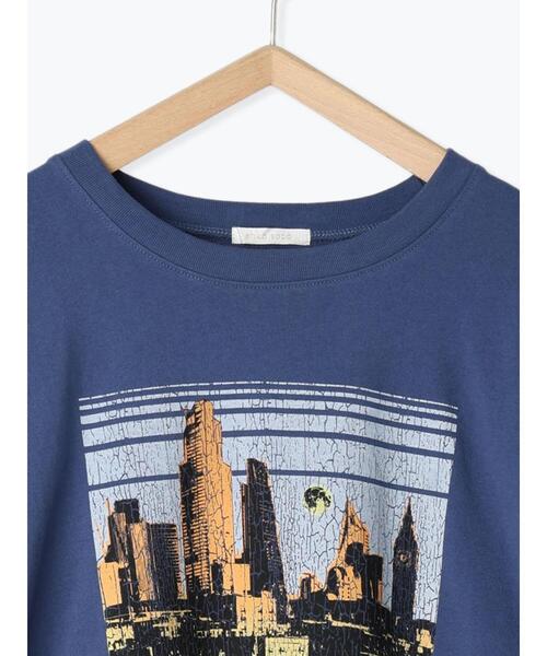 ehka sopo（エヘカソポ）の「ヴィンテージ風プリントロンT（Tシャツ/カットソー・レディース・チャコールグレー/ブルー/オフホワイト・F）」の16枚目の写真