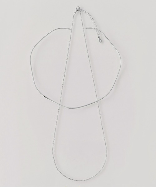 Phoebe（フィービィー）の「2setメタルレイヤードネックカフ&ネックレス/チョーカー（チョーカー・レディース・シルバー/イエローゴールド・FREE）」の14枚目の写真