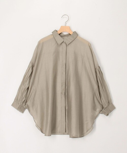 MICO COULIER（ミコクリエ）の「《新色追加》シアーサテンドルマンスリーブシャツ（シャツ/ブラウス・レディース・チャコールグレー/ベージュ/マスタード/ピンク/ブラウン・38）」の3枚目の写真