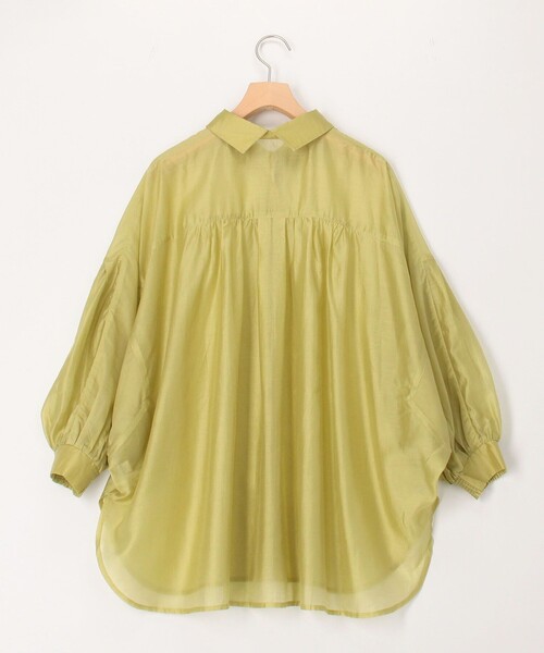 MICO COULIER（ミコクリエ）の「《新色追加》シアーサテンドルマンスリーブシャツ（シャツ/ブラウス・レディース・チャコールグレー/ベージュ/マスタード/ピンク/ブラウン・38）」の6枚目の写真