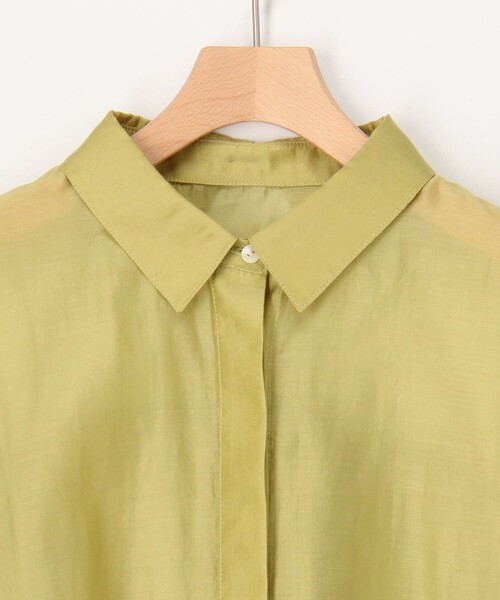 MICO COULIER（ミコクリエ）の「《新色追加》シアーサテンドルマンスリーブシャツ（シャツ/ブラウス・レディース・チャコールグレー/ベージュ/マスタード/ピンク/ブラウン・38）」の7枚目の写真