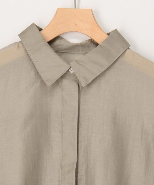 MICO COULIER（ミコクリエ）の「《新色追加》シアーサテンドルマンスリーブシャツ（シャツ/ブラウス・レディース・チャコールグレー/ベージュ/マスタード/ピンク/ブラウン・38）」の12枚目の写真