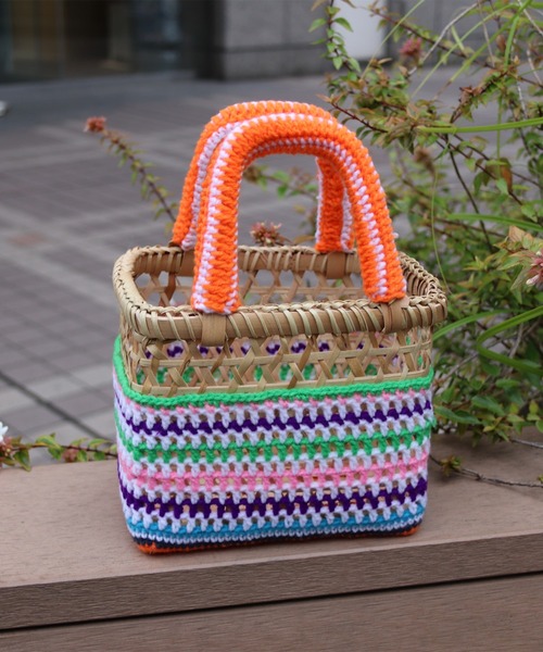 Rouge vif la cle(ルージュヴィフラクレ)の「【THAILAND MADE / タイランド メイド】かごバッグ / パームツリー / 毛糸 / タイ製(トートバッグ・レディース・その他/ブラウン/グリーン/ブルー・フリー)」の12枚目の写真