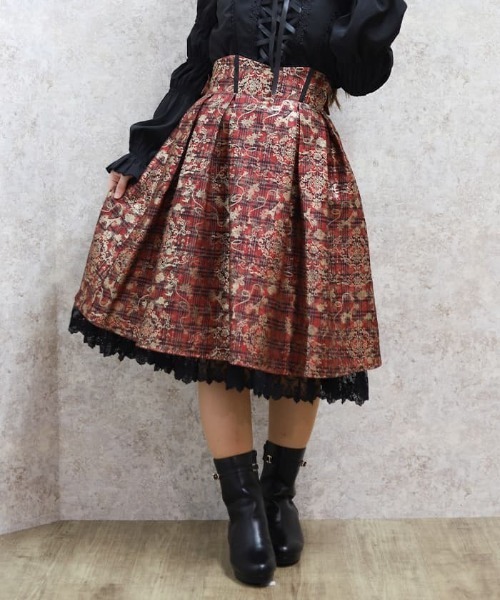 axes femme（アクシーズファム）の「メタリック×チェック柄スカート