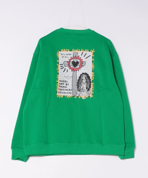 (What it isNt)ART BY MARKGONZALES(ワットイットイズント)の「【(What it isNt)ART BY MARKGONZALES / (ワットイットイズント) アートバイマークゴンザレス リラックスフィット バックプリント 裏起毛 クルーネックトレーナー ユニセックス(スウェット・メンズ・ホワイト系その他2/ホワイト系その他/ゴールド系その他/ブルー系その他/ピンク系その他2/グリーン系その他2・X-LARGE/LARGE/MEDIUM)」の7枚目の写真